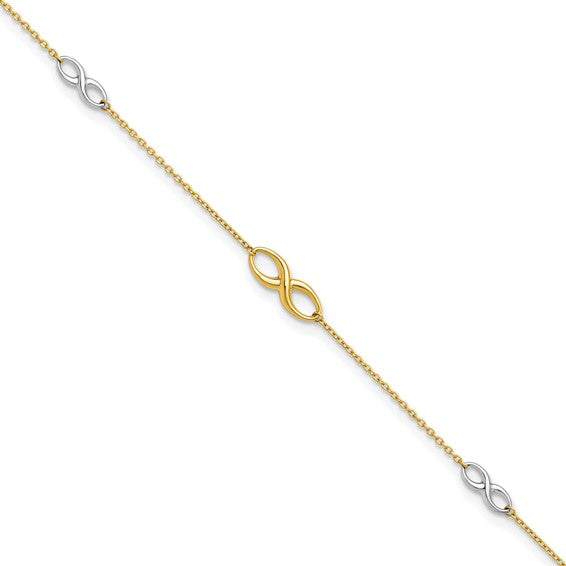 Leslie's 10K Two-tone Anklet With Infinity Symbol