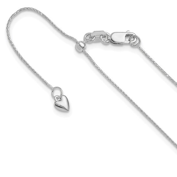 Leslie's 14kt White Gold Adjustable Wheat Chains - Various Widths / Up to 26" Long