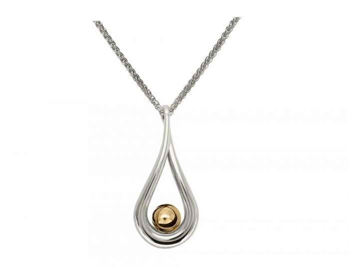 Ed Levin Sterling Silver and 14kt Gold Mana Pendant