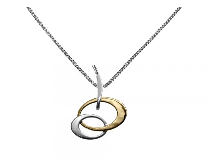 Ed Levin Sterling Silver and 14kt Gold Overlay Petite Entwined Elegance Pendant
