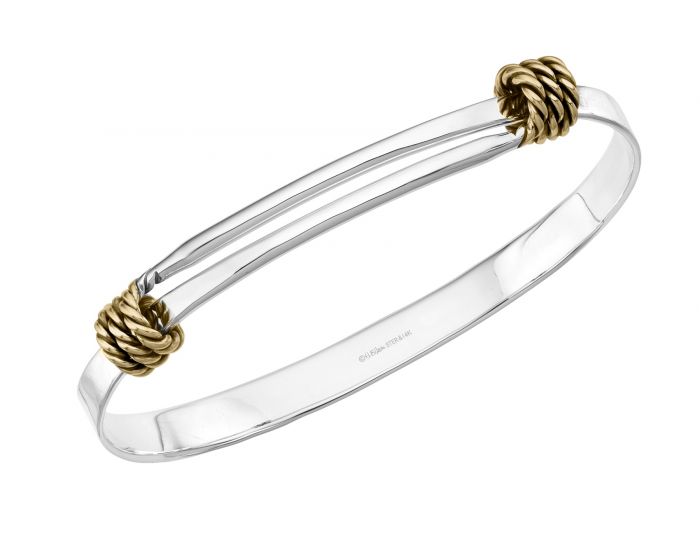 Ed Levin Knot-ical Signature Silver and 14KT Gold Bracelet