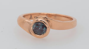 Created Alexandrite Rose Gold Ring