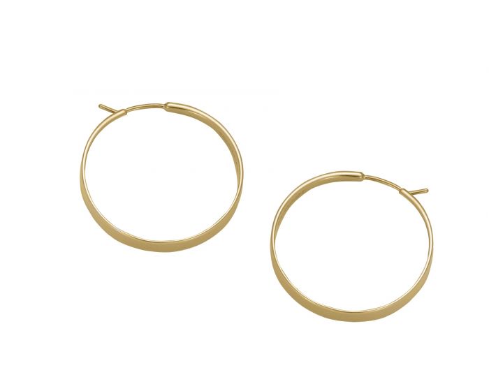 Ed Levin 14kt Gold Classic Forged Hoop Earrings