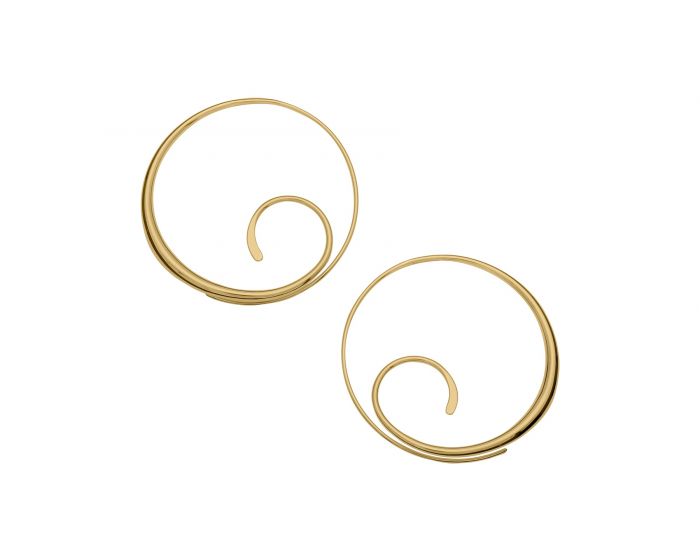 Ed Levin 14kt Gold Scrolling Hoop Earrings