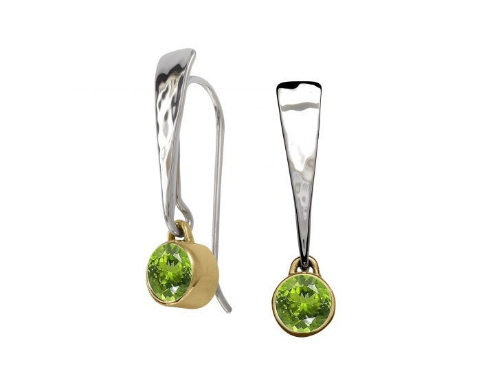 Ed Levin Sterling Silver and 14kt Gold Excitement Gemstone Earrings