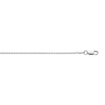 Sterling Silver 1.3mm Diamond Cut Box Chain with Lobster Clasp