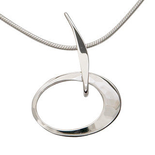 Sterling Silver Petite Elliptical Pendant