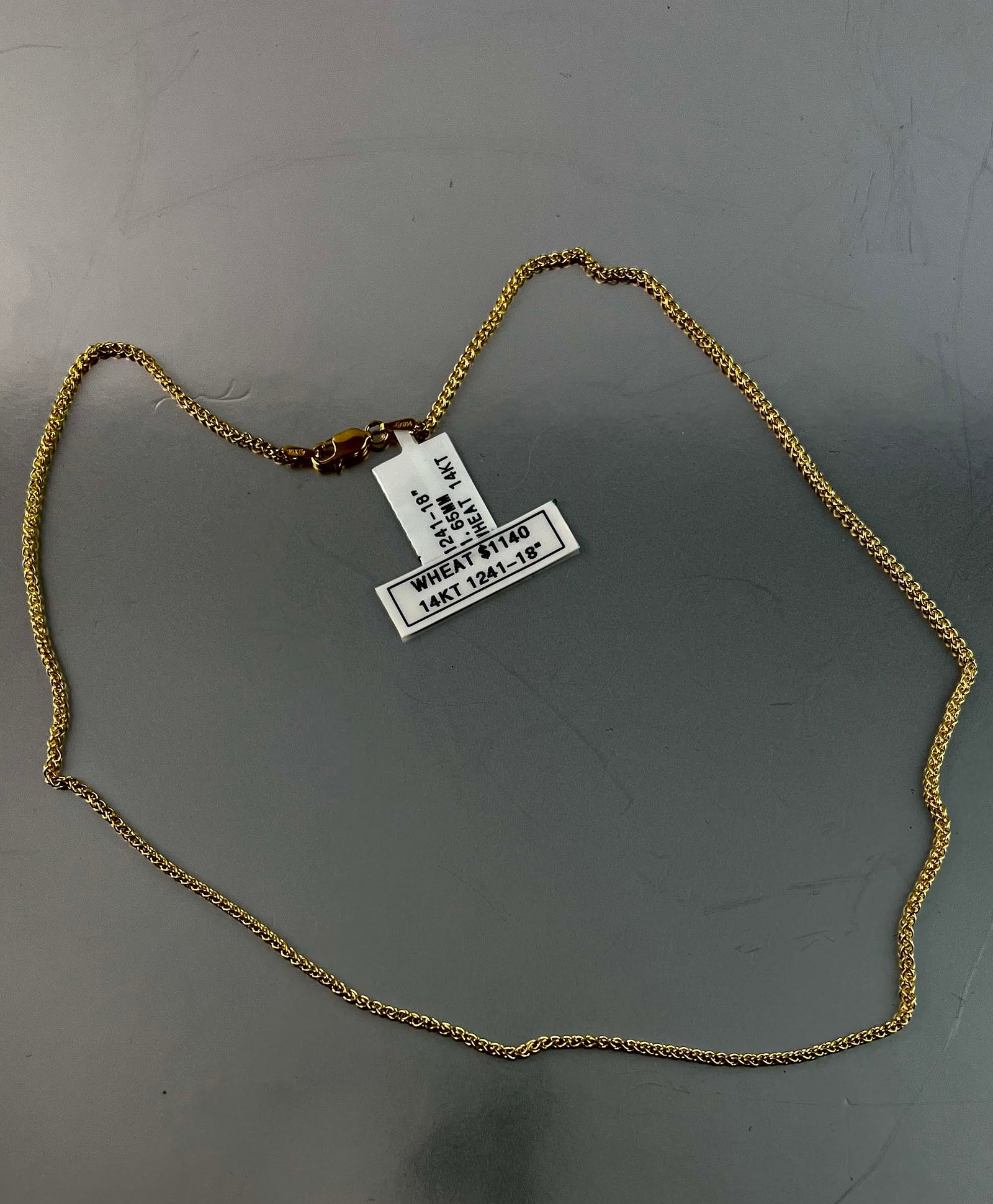 14kt 1.65mm 18" Wheat Chain