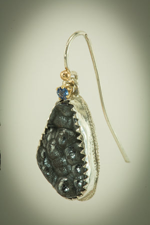 Hematite & Sapphire Earrings