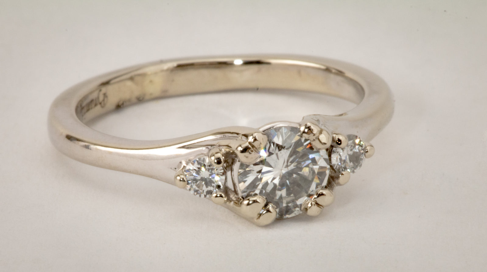 A .70ct Diamond White Gold Ring With .12ct Accent