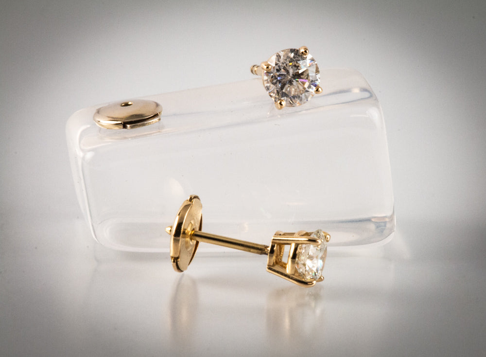 One Carat TW Natural Diamond Earring