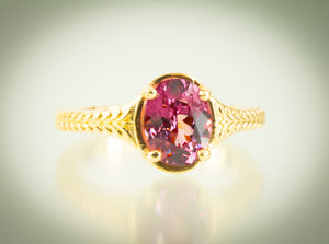 Lotus Garnet Gold Ring