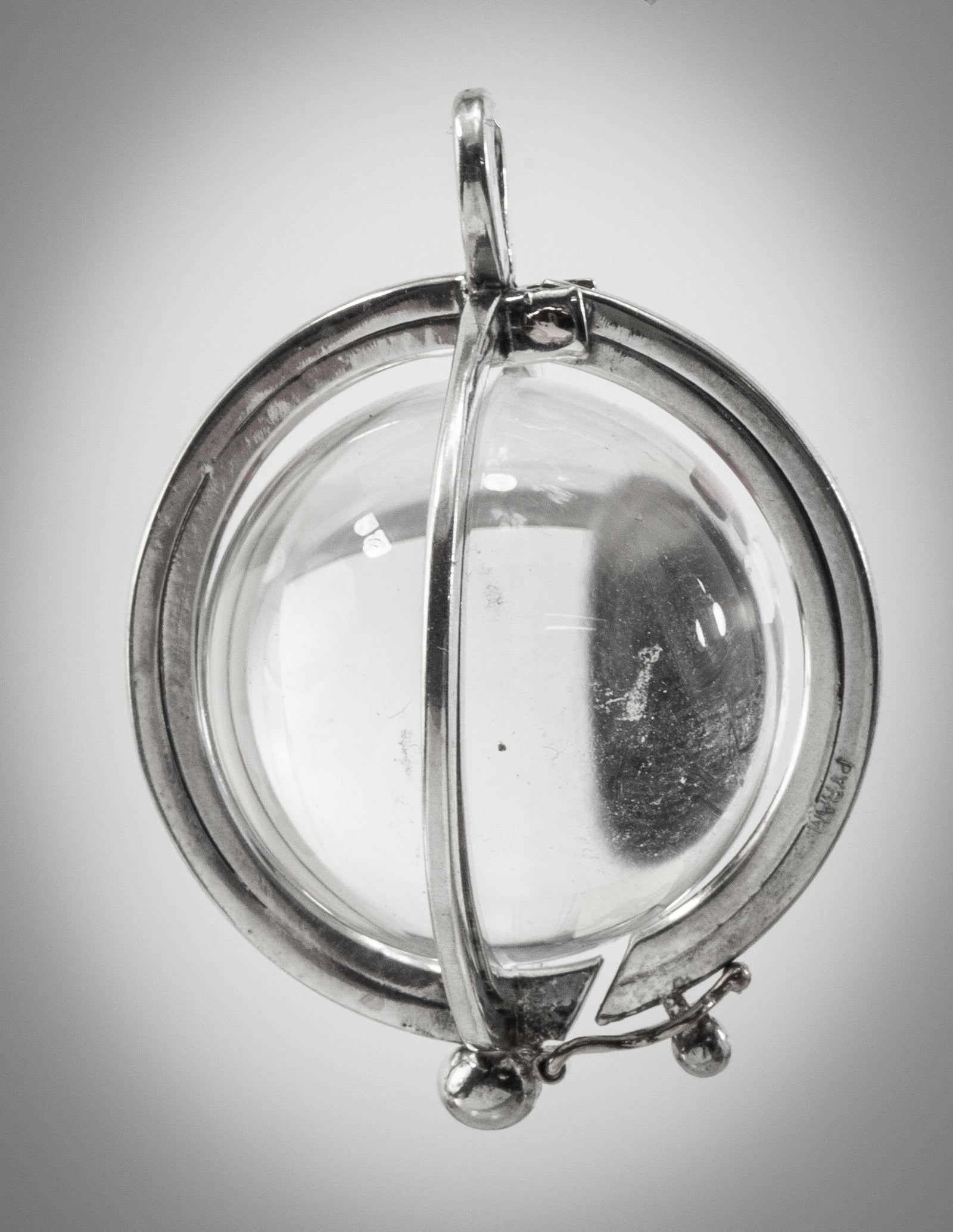 Quartz Crystal Ball Sterling Pendant