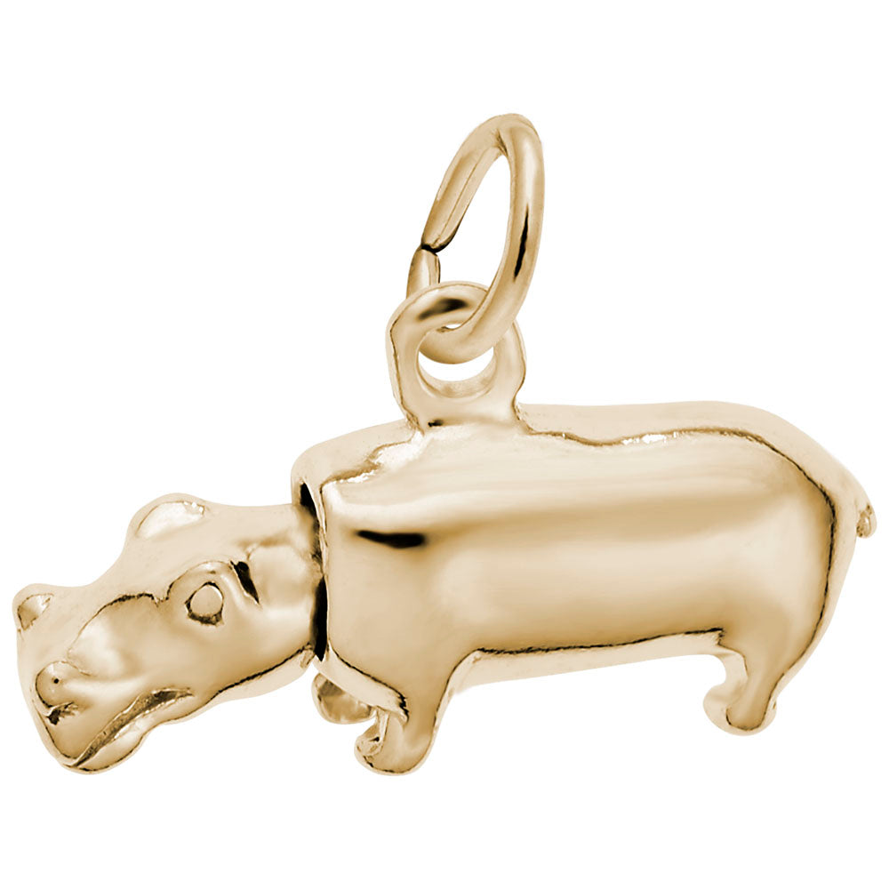 10kt Yellow Gold Hippo Charm #2136