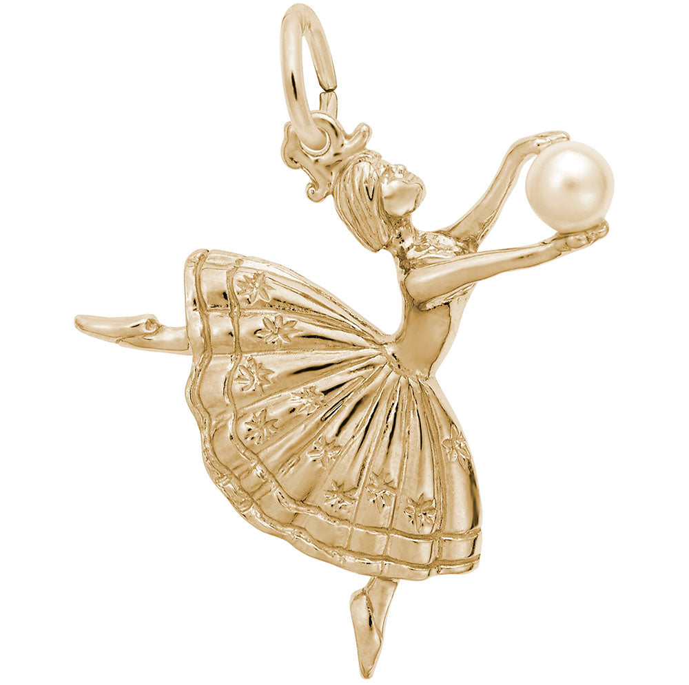 10kt Yellow Gold Dancer with Pearl Charm #2927