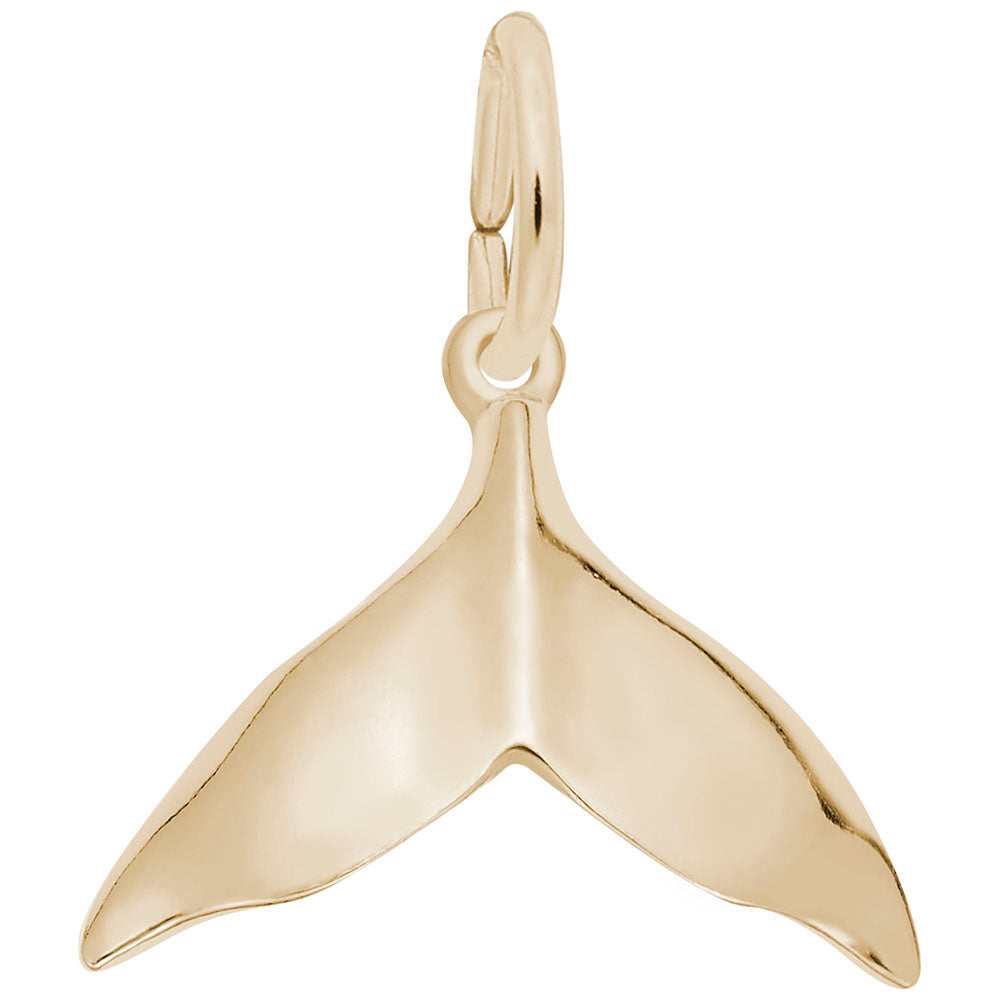 10kt or 14kt Gold Whale Tail Charm #3684