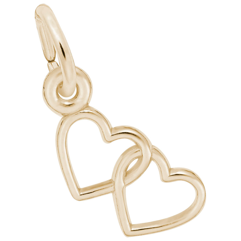 10kt or 14kt Gold Two Hearts Charm #4512