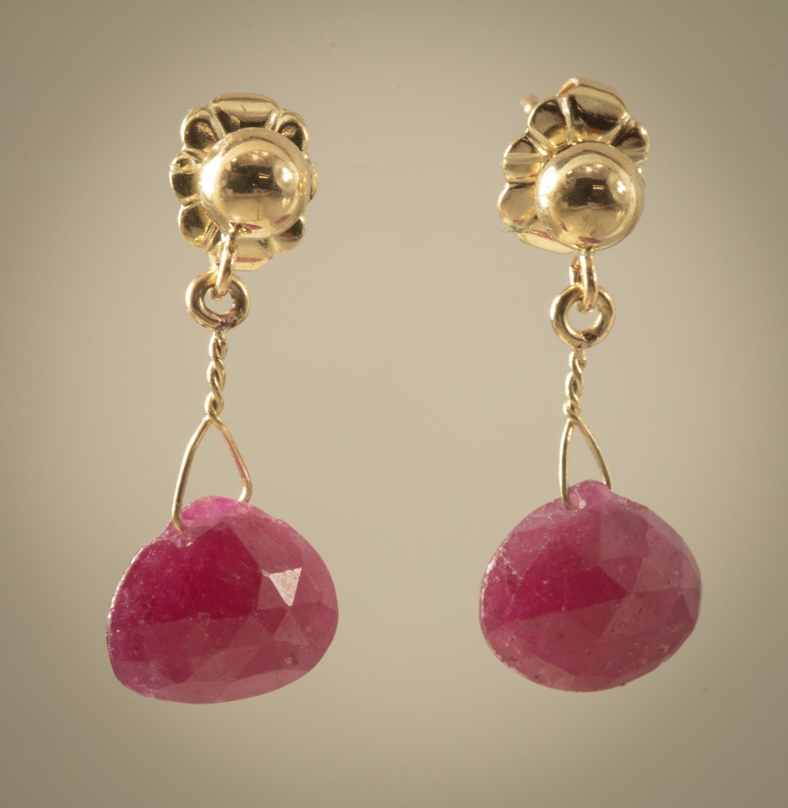 Ruby 14kt Earrings
