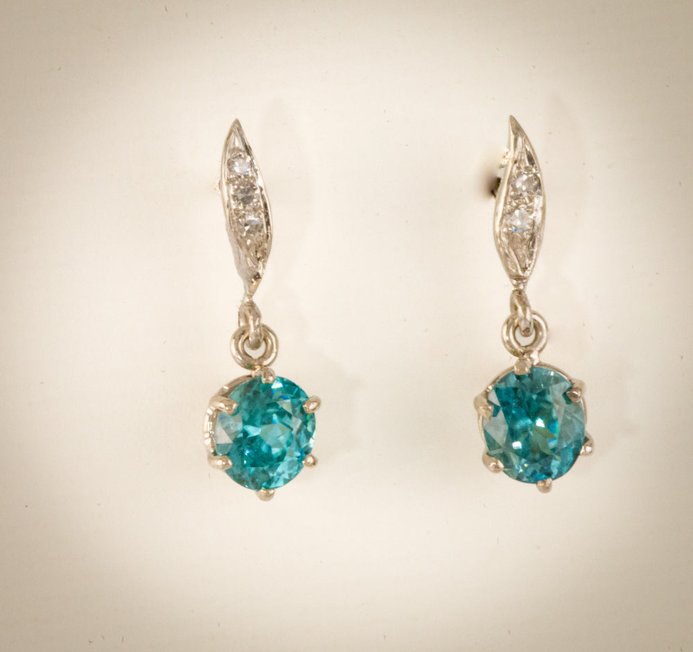 Blue Zircon Earrings