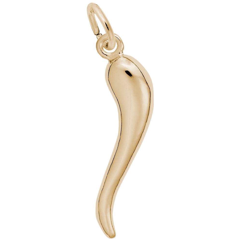 10kt Karat Yellow Gold Italian Horn Charm #5635