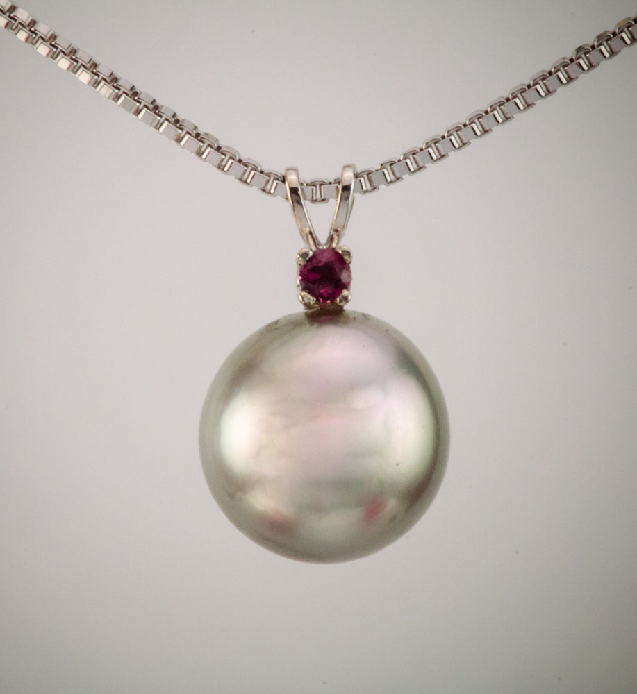Cook Island Pearl with Maine Tourmaline