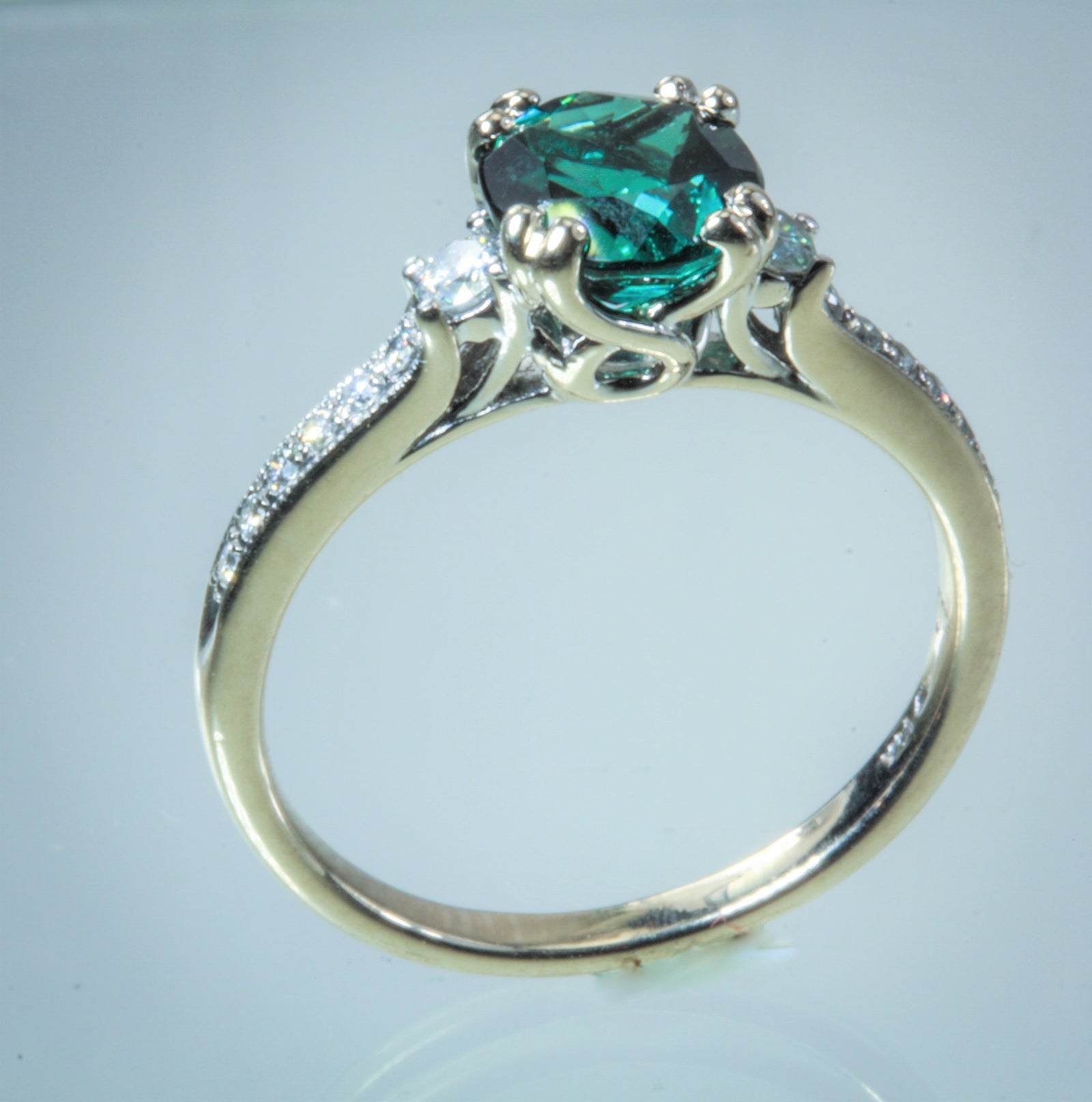 Green Tourmaline & Diamond Ring