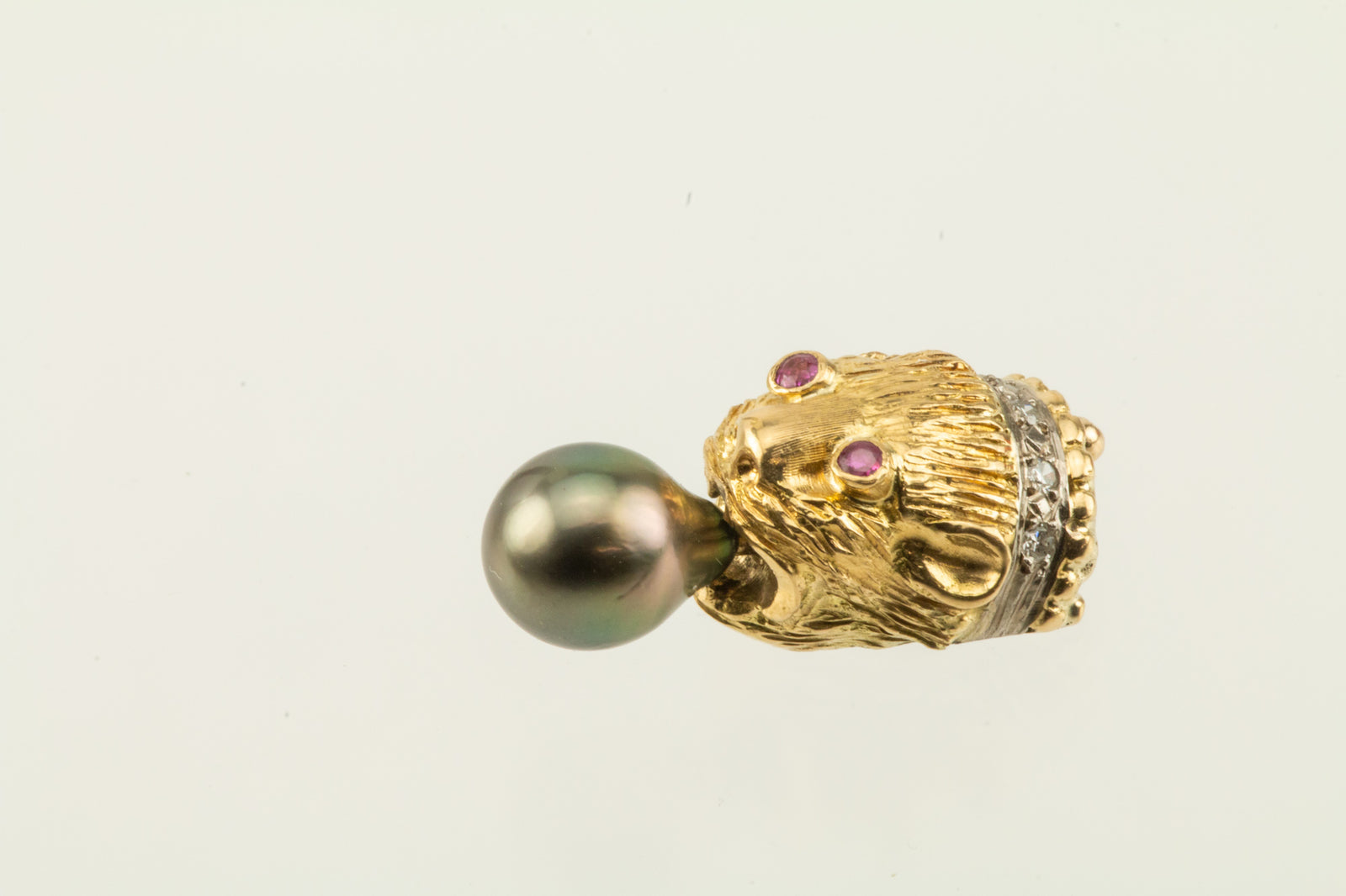 Gold Leopard Pearl, Ruby & Diamond Pendant