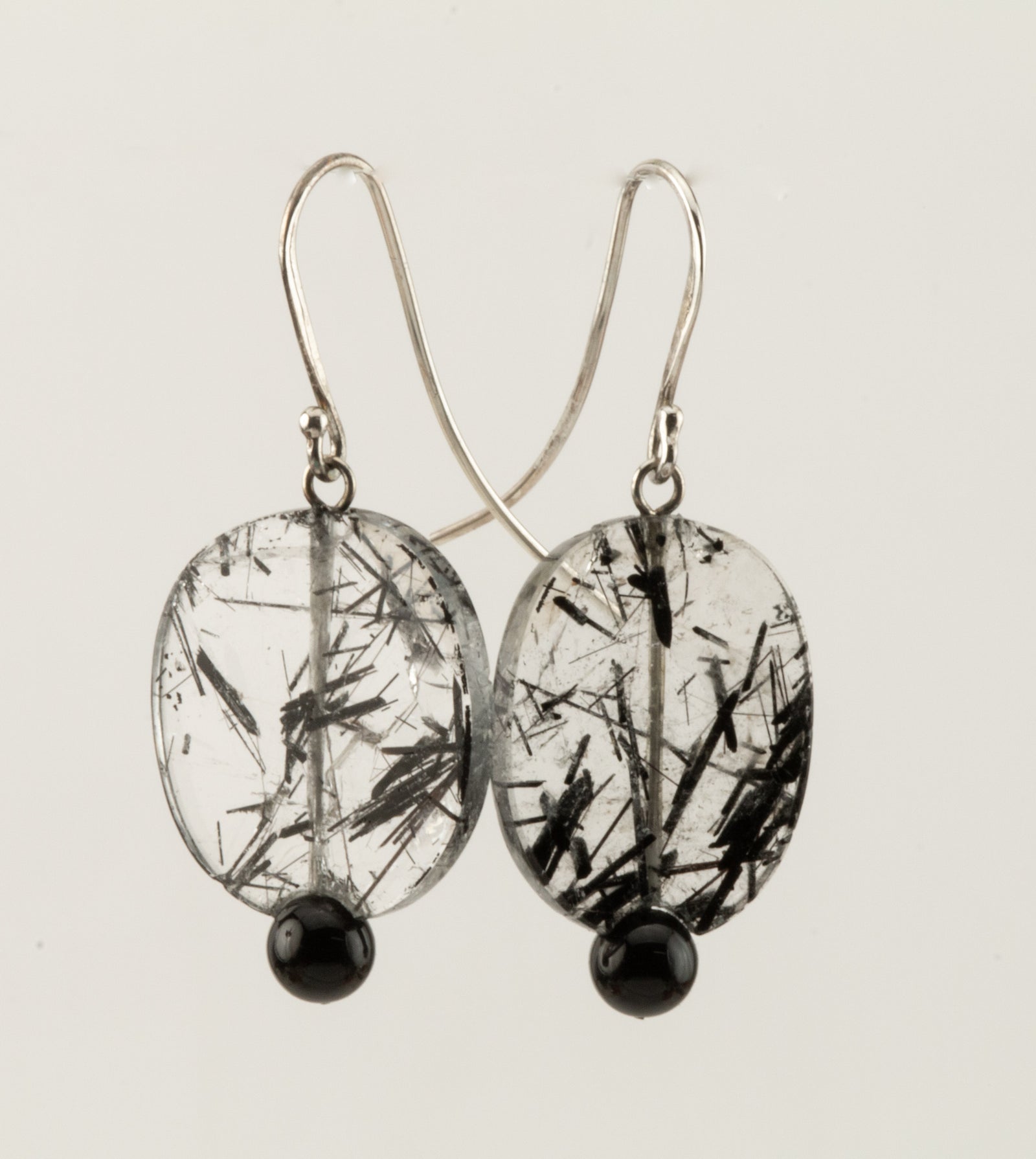 Tourmalinated Quartz Sterling Earrings
