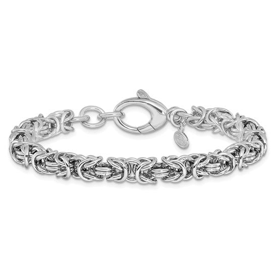 Leslie's Sterling Silver Rhodium-plated Byzantine Bracelet