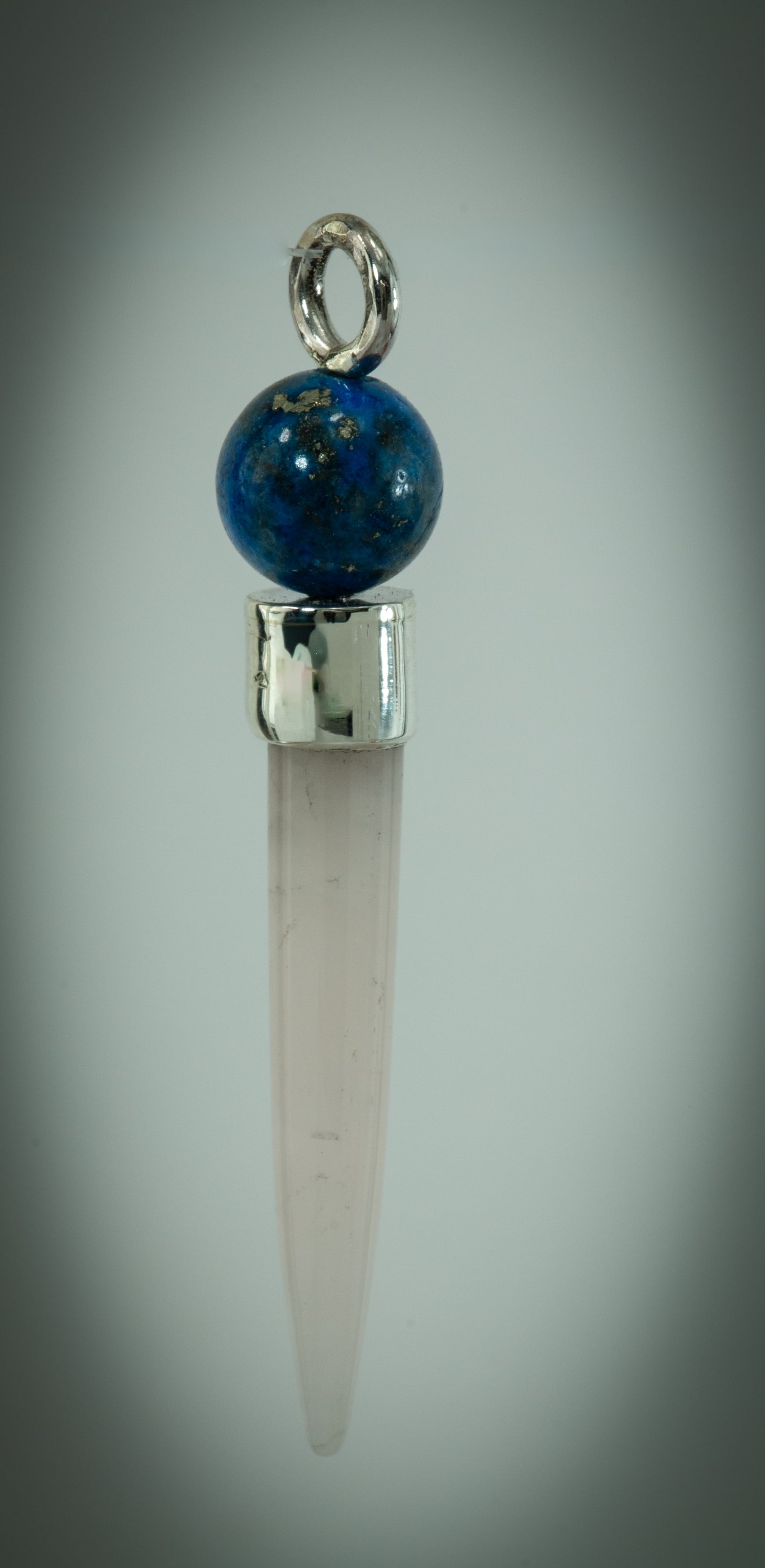Rose Quartz & Lapis Sterling Pendant