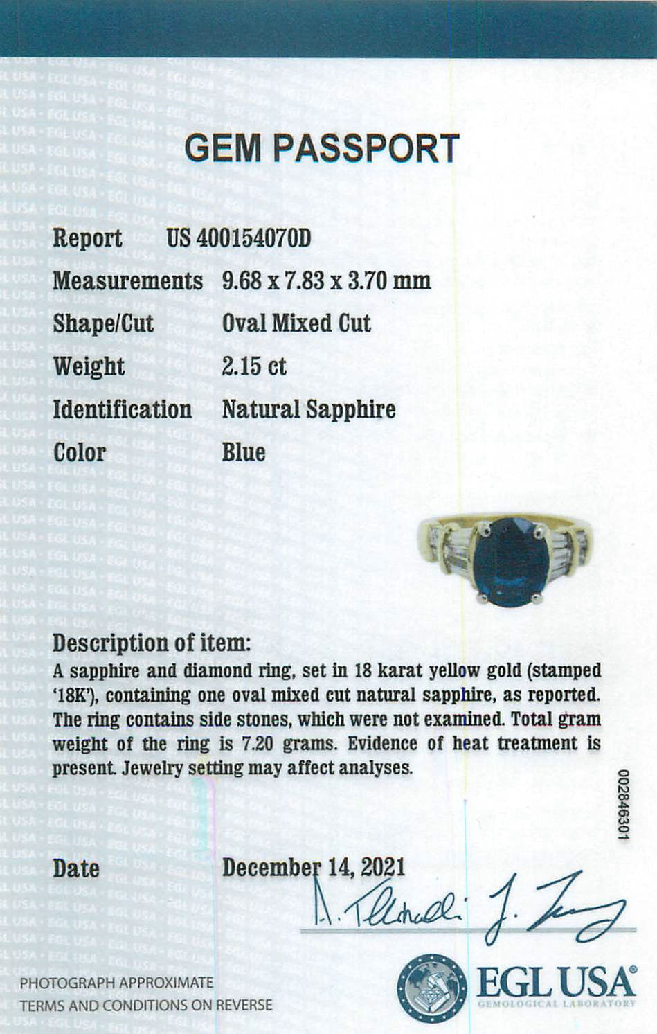 Sapphire and Diamond 18kt Gold Ring