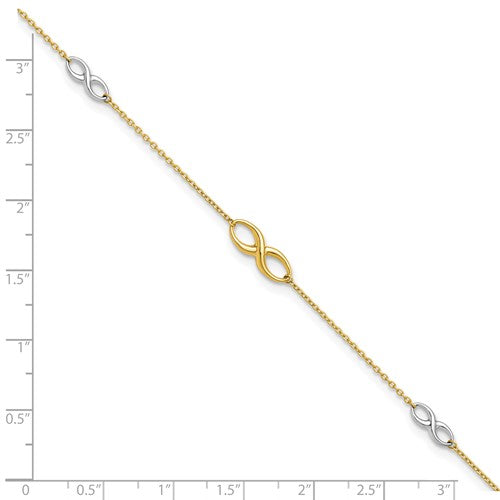 Leslie's 10K Two-tone Anklet With Infinity Symbol