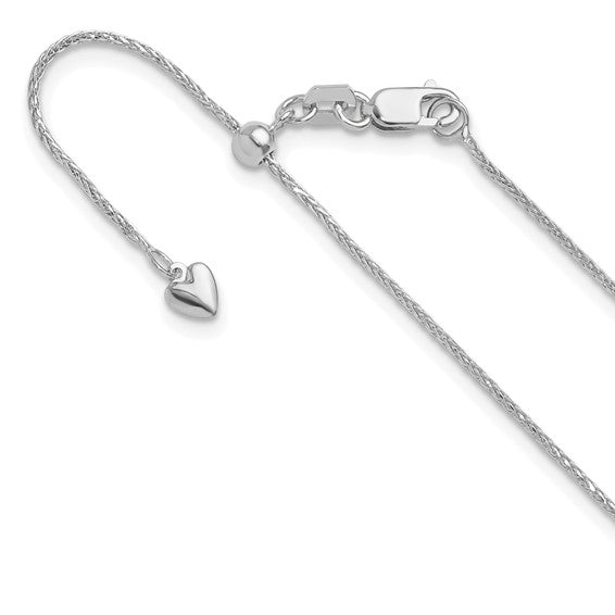 Leslie's 14kt White Gold Adjustable Wheat Chains - Various Widths / Up to 26" Long