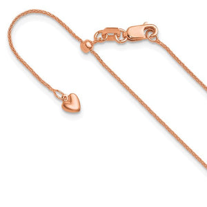Leslie's 14kt Rose Gold Adjustable Wheat Chains - 1mm / Up to 26" Long