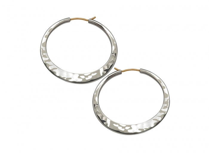 Ed Levin Hand Hammered Hoop Earrings