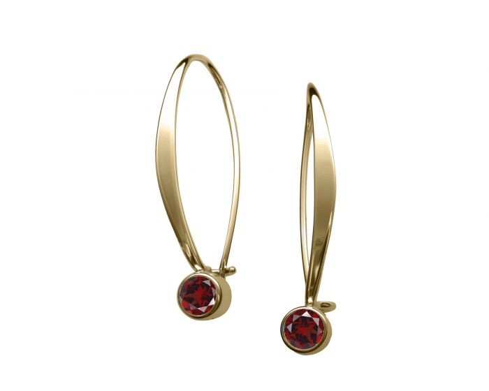 Ed Levin 14kt Gold Sway Gemstone Earrings