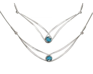 Ed Levin Sterling Silver Gemstone Swing Necklace