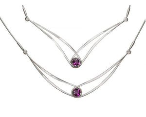 Ed Levin Sterling Silver Gemstone Swing Necklace