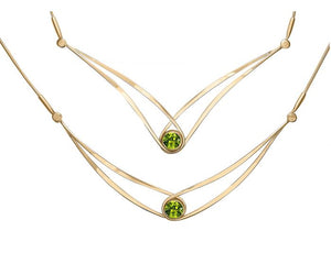 Ed Levin 14kt Gold Gemstone Swing Necklace