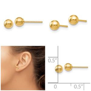 Leslie's 14kt Yellow Gold Polished Ball Post Earrings