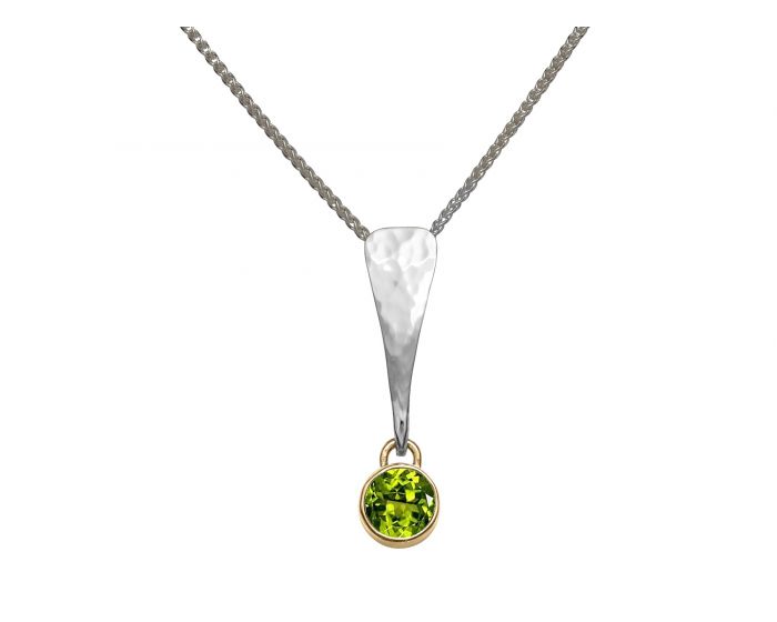 Ed Levin Silver and 14kt Gold Excitement Gemstone Pendant