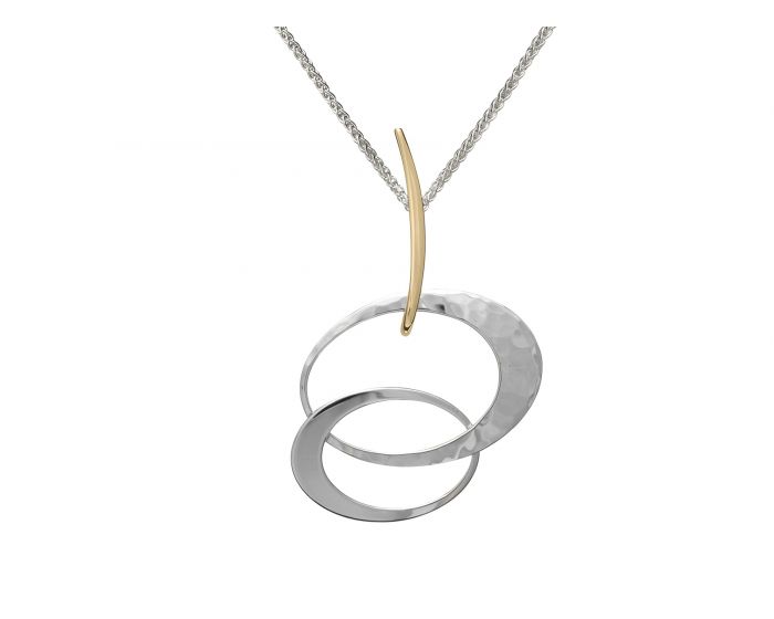 Ed Levin Silver and 14kt Gold Entwined Elegance Pendant