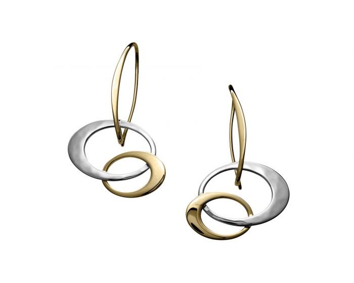 Silver and Gold Petite Entwined Elegance Earrings
