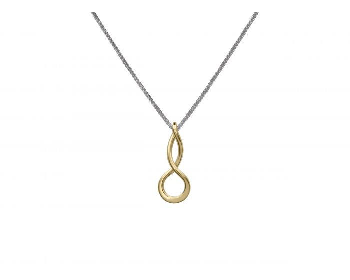 Ed Levin Sterling Silver and 14kt Gold Infinity Pendant