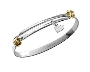 Ed Levin Sterling Silver and 14kt Gold Charming Signature Bracelet