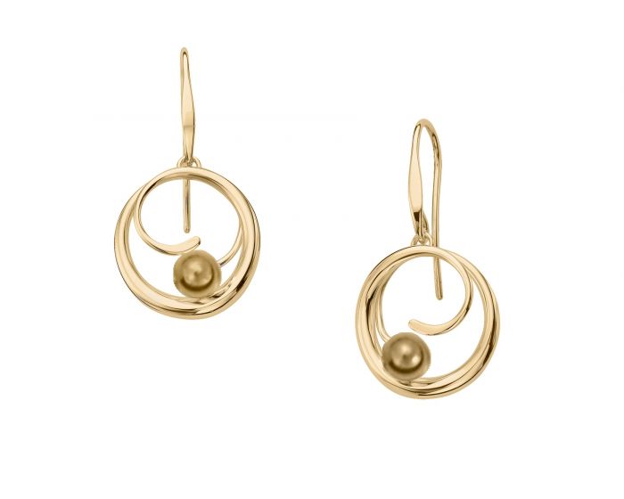 Ed Levin 14kt Gold Bindu Dangle Earrings
