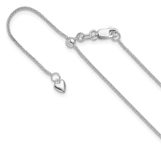 Leslie's 14kt White Gold Adjustable Wheat Chains - Various Widths / Up to 30" Long