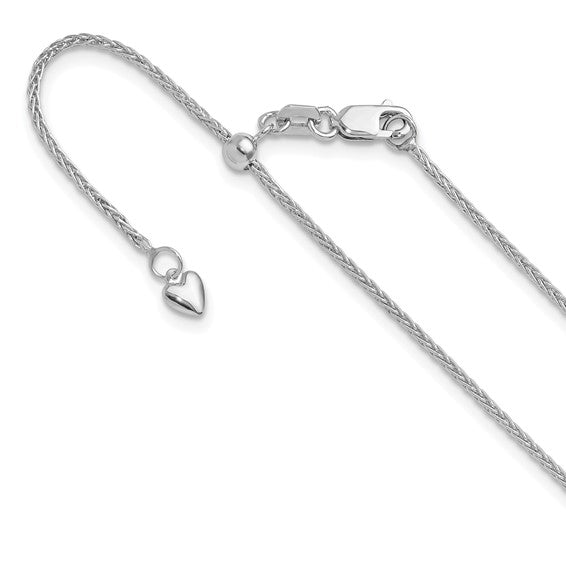 Leslie's 14kt White Gold Adjustable Wheat Chains - Various Widths / Up to 22" Long