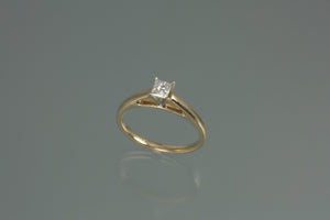 14KT Two Tone Princess Cut Diamond Ring