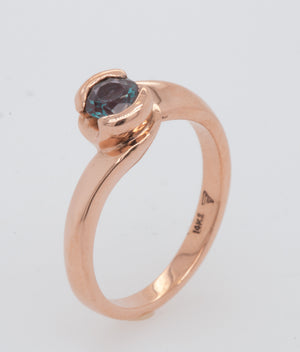 Created Alexandrite Rose Gold Ring